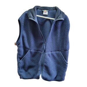 Vintage REI Mens Vest Fleece XL Polartec Camping Hiking Dark Blue Hidden Pocket